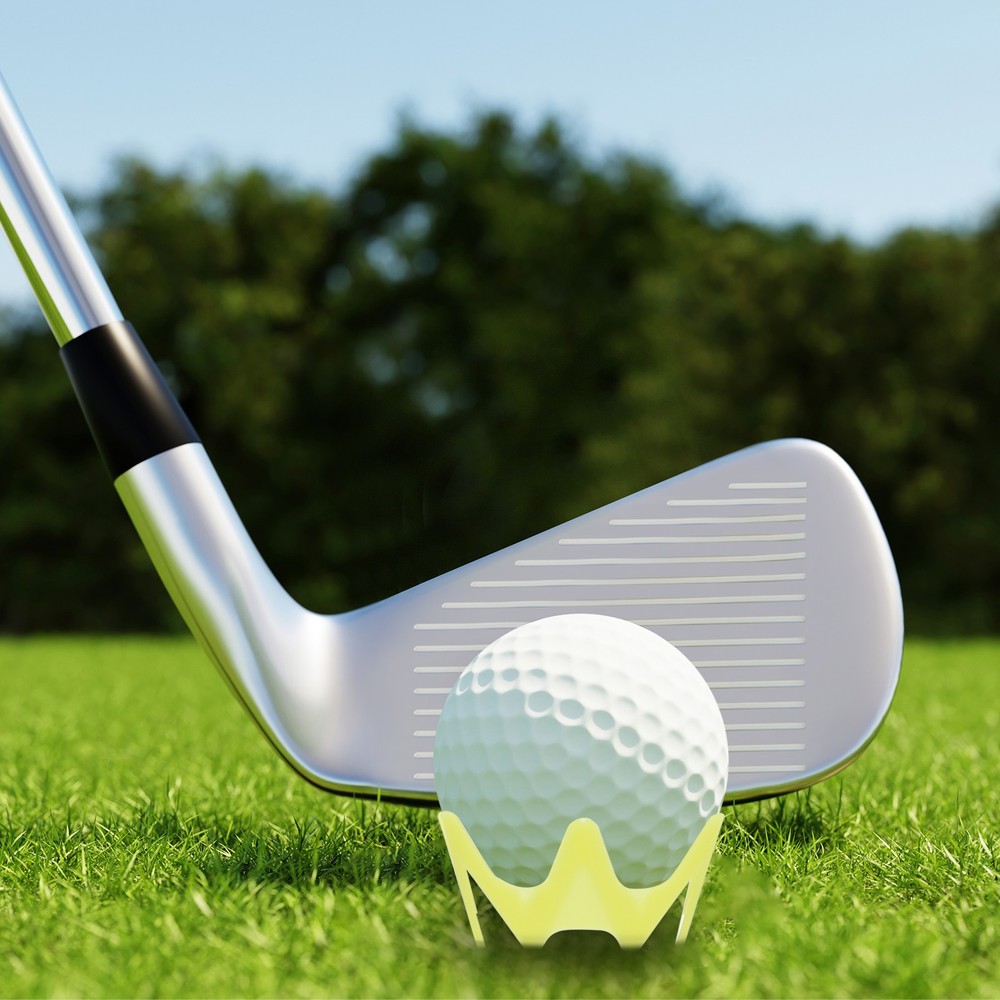 8Pcs Plastic Golf Tees 0.8" Golf Simulator Tee Golf Practice Tee Yellow