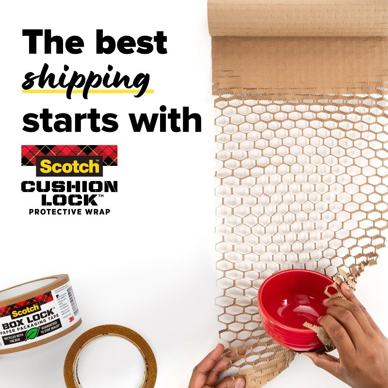 Scotch Cushion Lock Protective Wrap,30 ft. Roll,Equivalent to 75 ft. Bubble Wrap