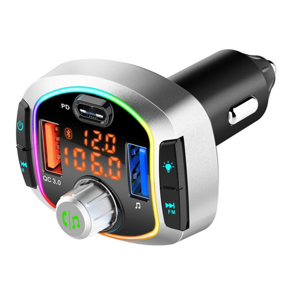Car Stereo Bluetooth 5.0 FM Transmitter MP3 Hands free Radio Adapter USB Charger