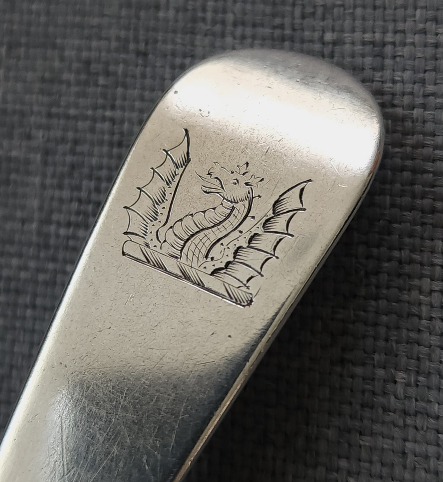 THOMAS NORTHCOTE Sterling GEORGE III London 1809 HERALDIC CRESTED 7" Ladle 43.3g