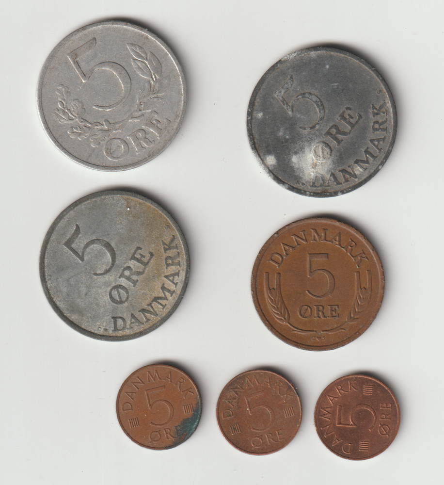 DENMARK ore,2ore,5&25 ORE-22 different types