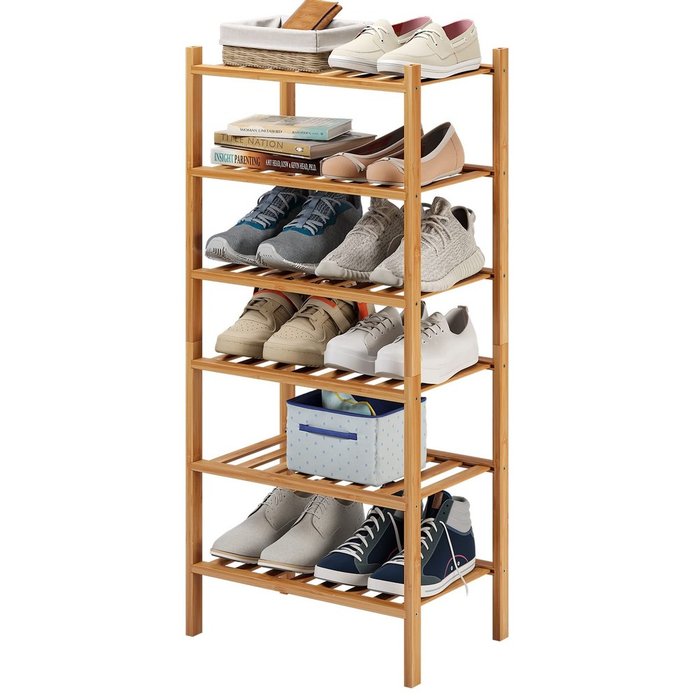 6-Tier Small Shoe Rack for Entryway, Stackable | Heavy Duty | Multi-Function,...