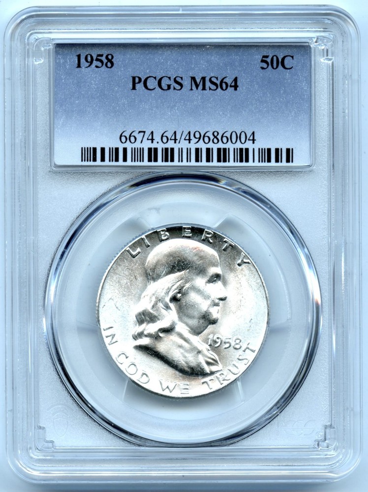 1958 Franklin Half Dollar, PCGS MS64