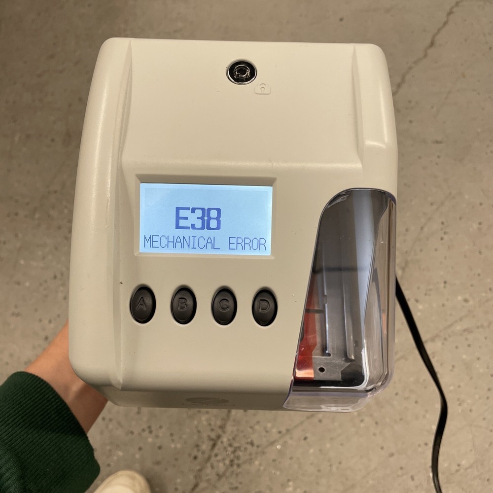 Lathem LT5000 Time Date Numbering Document Stamp, No Key, MECHANICAL ERROR MSG