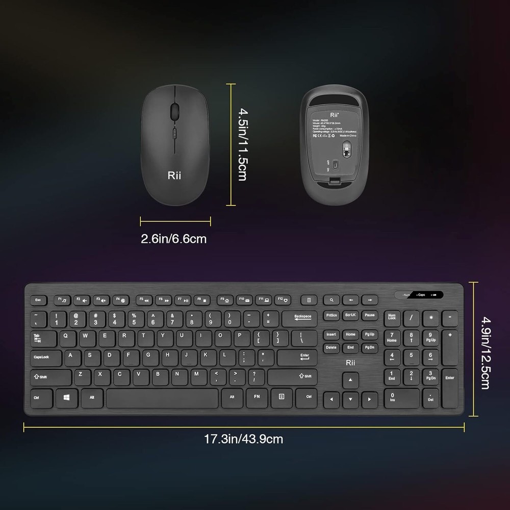 Combo Teclado y mouse Inalambricos para Windows, Android TV Box/Raspberry / PC
