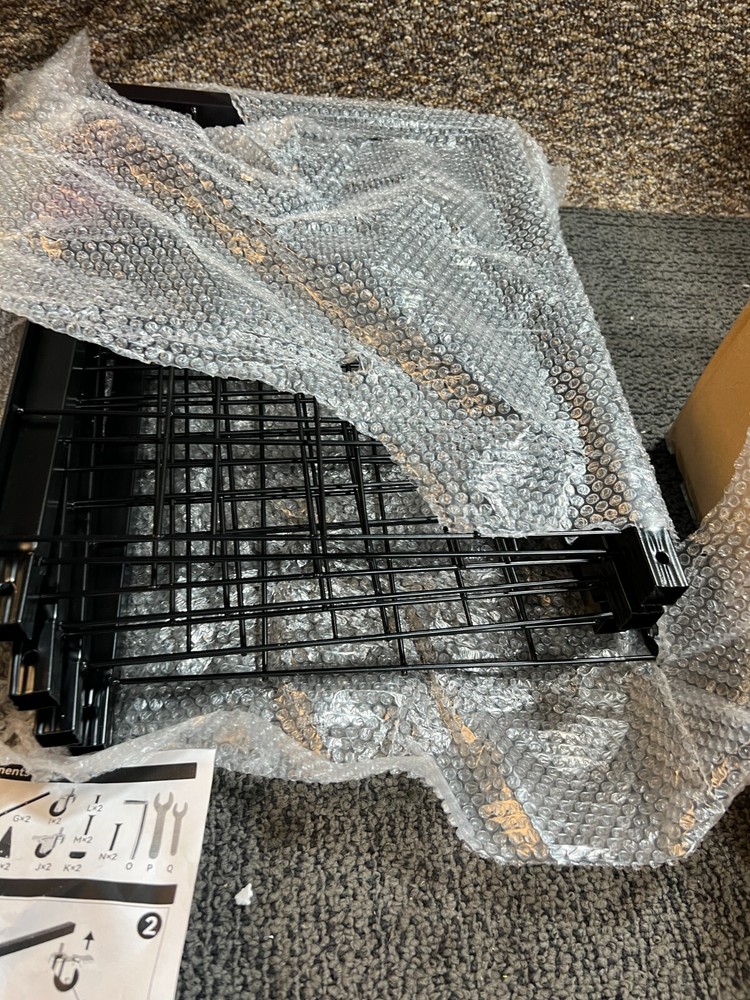 Pasocel Sturdy Black Grid Wall Display Rack Panel with T-Base on Wheels