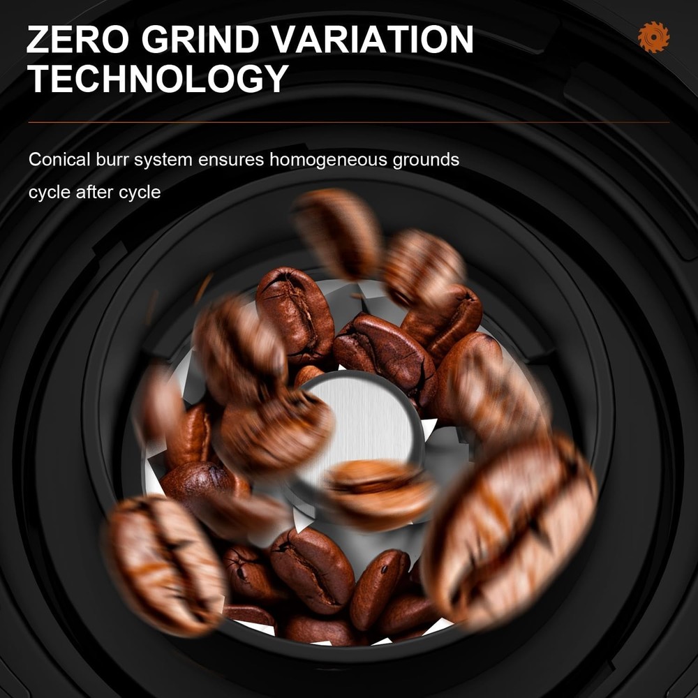 Conical Burr Coffee Grinder Electric - 200W Compact Automatic Coffee Bean Grinde