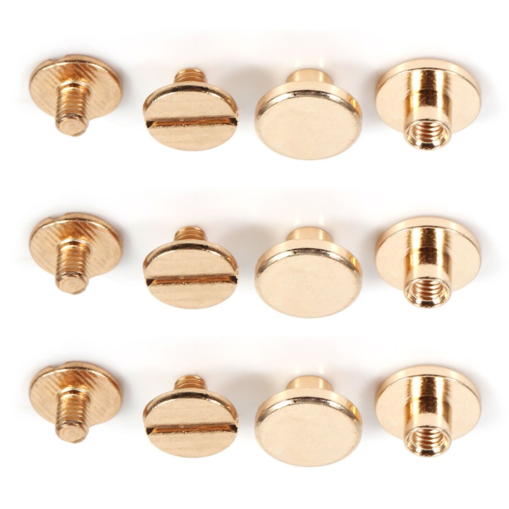 10sets Brass Button Stud Screw For Leather Rivet Belt DIY