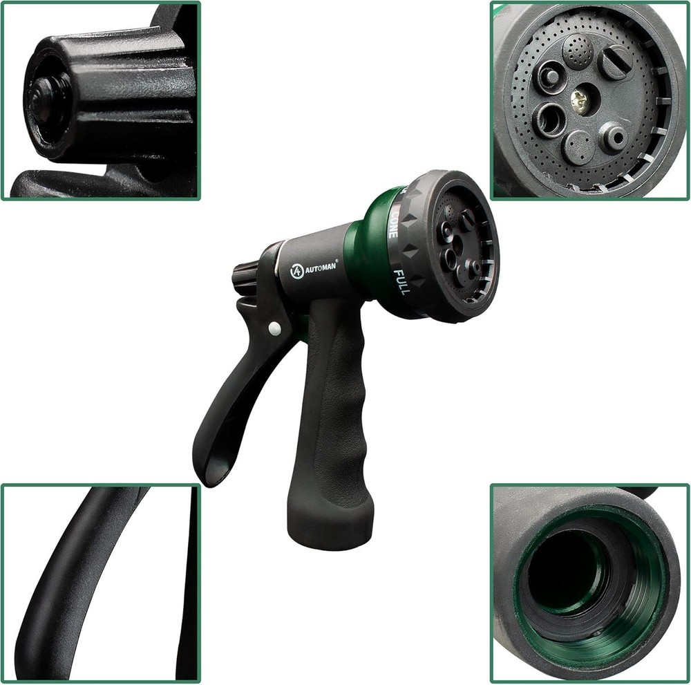Versatile Garden Hose Nozzle with 7 Adjustable Patterns - Lightweight & Durable