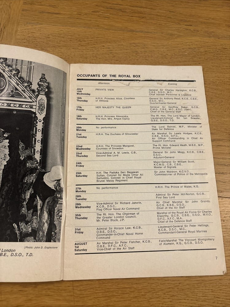 Royal Tournament 1970 Brochure