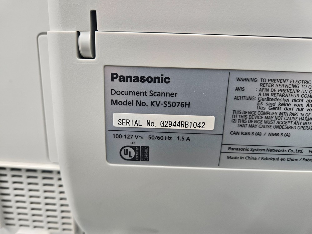 Genuine Panasonic KV-S5076H Automatic High Speed Document Scanner *READ*