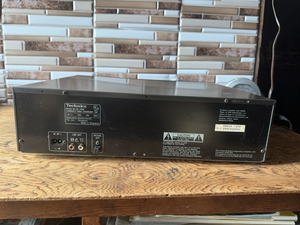 Technics SL PD8 Five Disc Rotary Compact Disc Player Tested Working No Remote