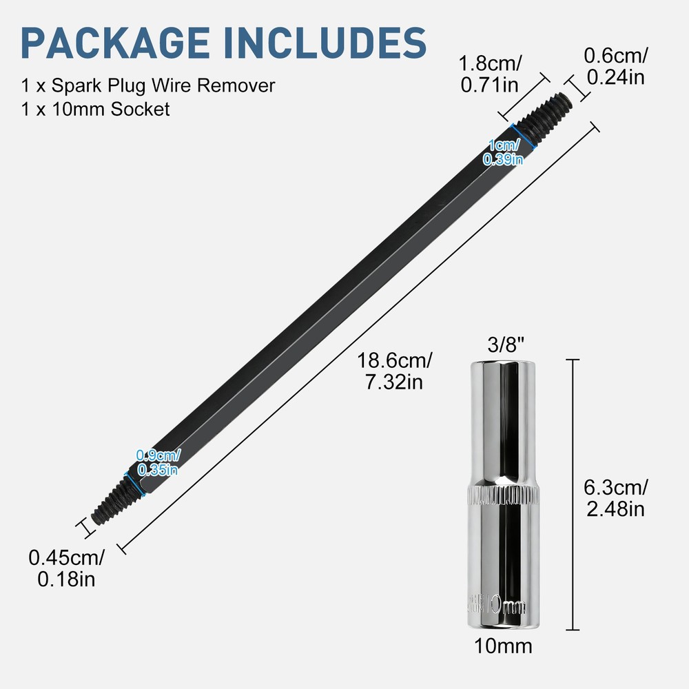 Broken Spark Plug Removal Tool Reverse Thread 10mm Hex Extractor for Car Engines