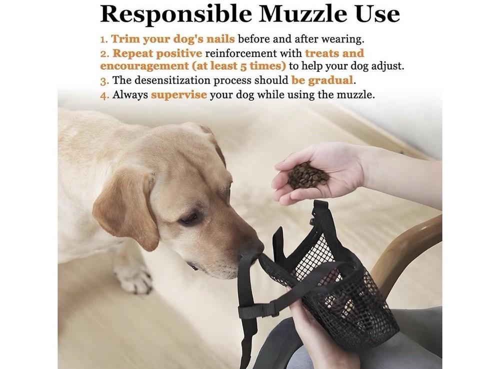 Crazy Felix Dog Muzzle, Soft Mesh Muzzle Large