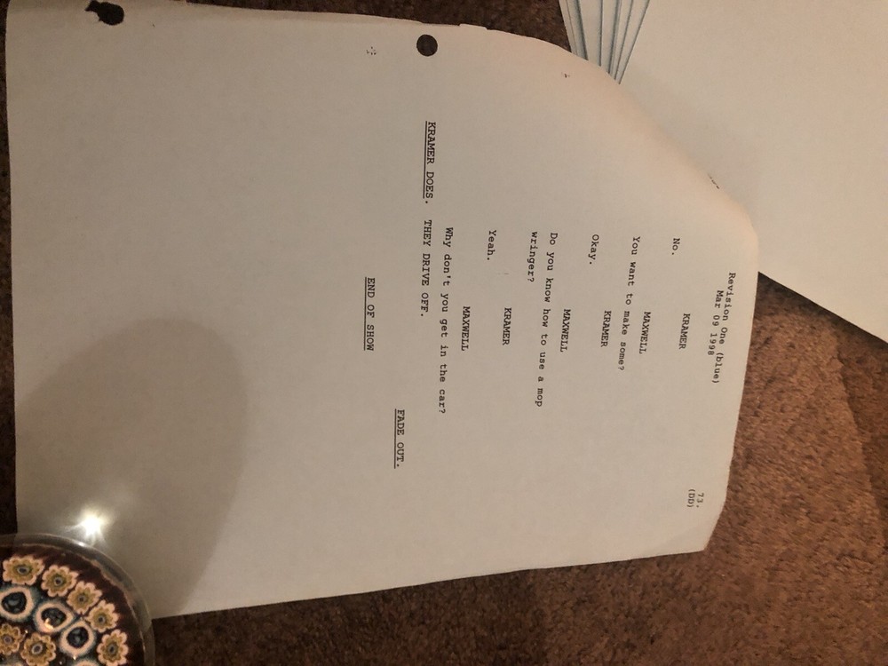 SEINFELD "THE MAID" ... Vintage Script