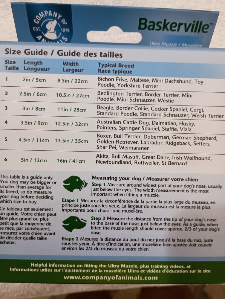 Baskerville Ultra Muzzle for Dogs Size 2