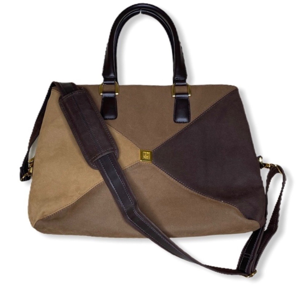 DVF tri-tone brown large overnight bag