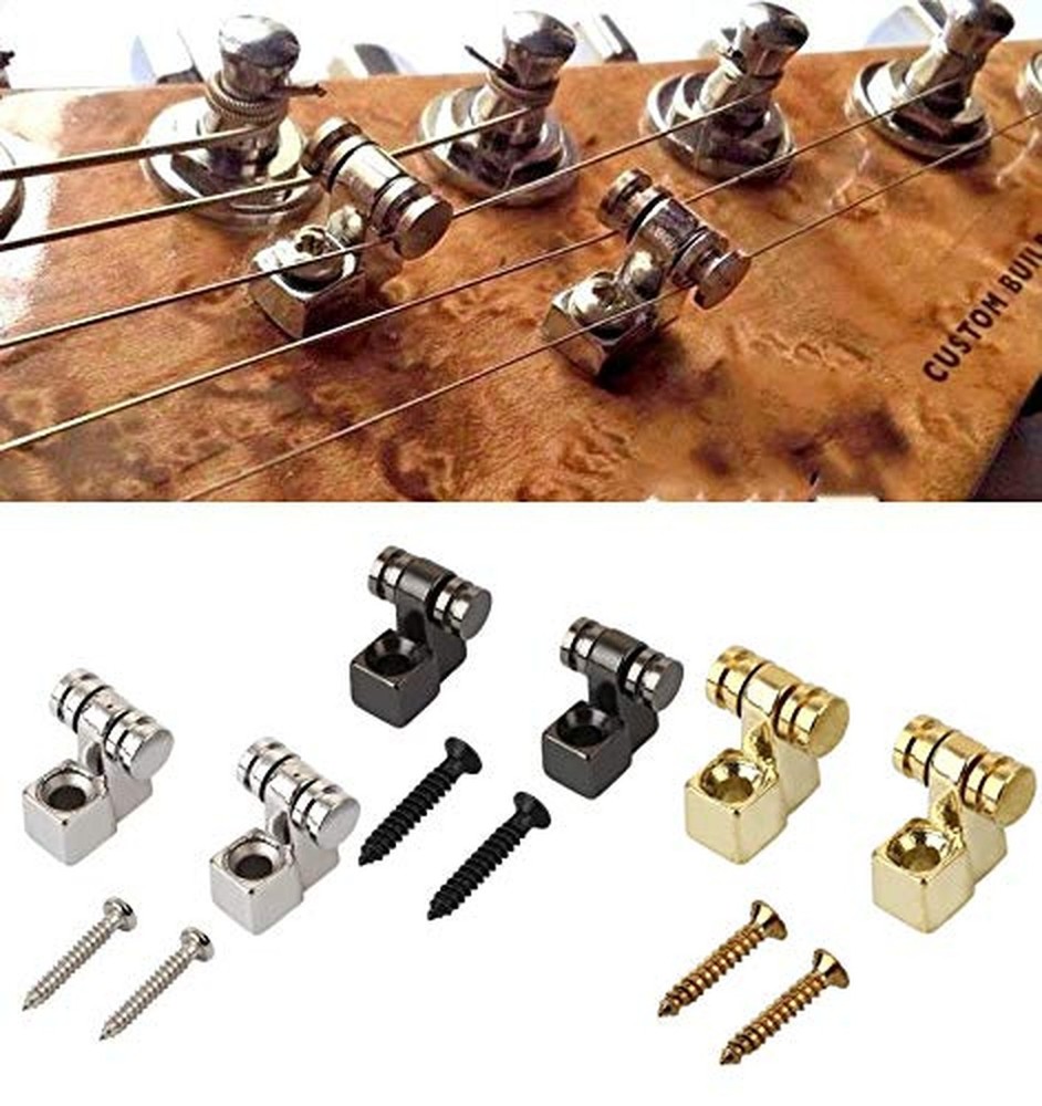 1 Pair Black Electric Guitar Roller String Tree Retainer,Bass String Guides w...