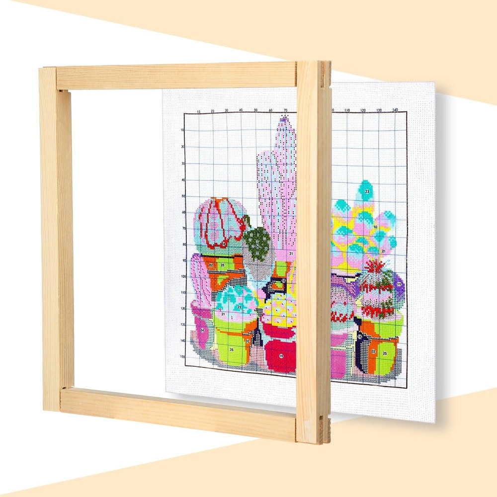 Glooglitter 2 Sets Stretcher Bars for Needlework with Thumb Tacks Regular Nee...