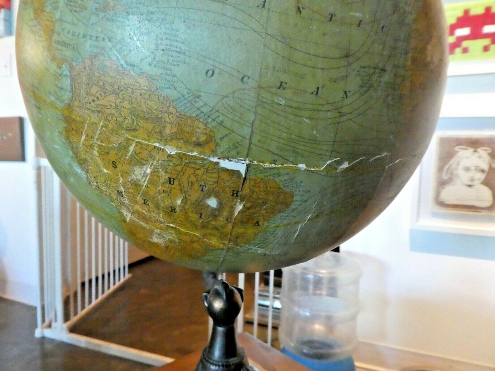 1920'S RAND MCNALLY TERRESTRIAL GLOBE "AS IS "