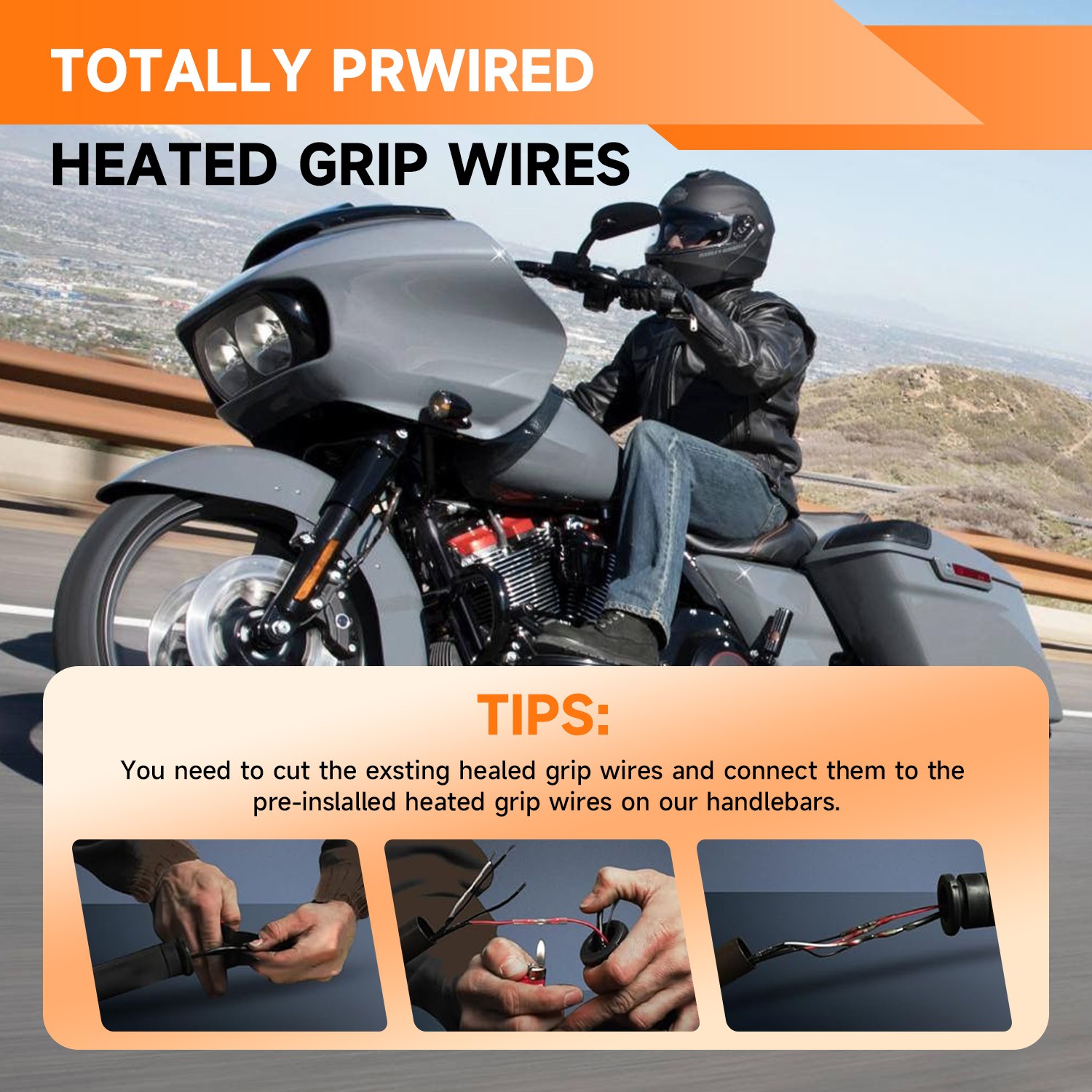 Pre-Wired 10" 12" 14" Meathook Bar Handlebar For Harley Electra Street Glide 14+