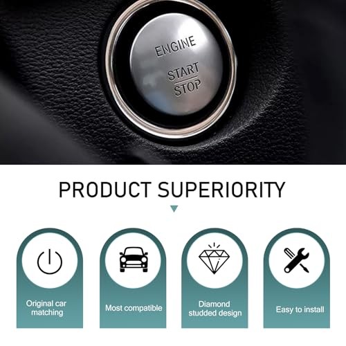 Car Engine Start Stop Button Switch, Start-Stop Switch Button, Replacement OEM