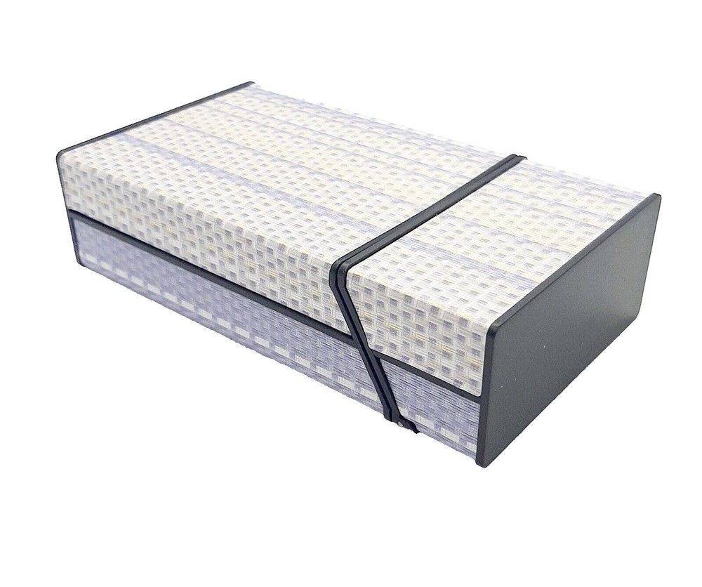 Fujima Textured Blue Striped Design Push Open 100s Size Cigarette Case