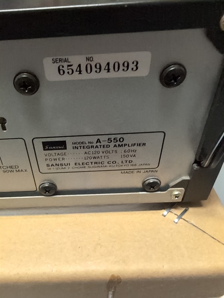 SANSUI Integrated Stereo Amplifier A-550
