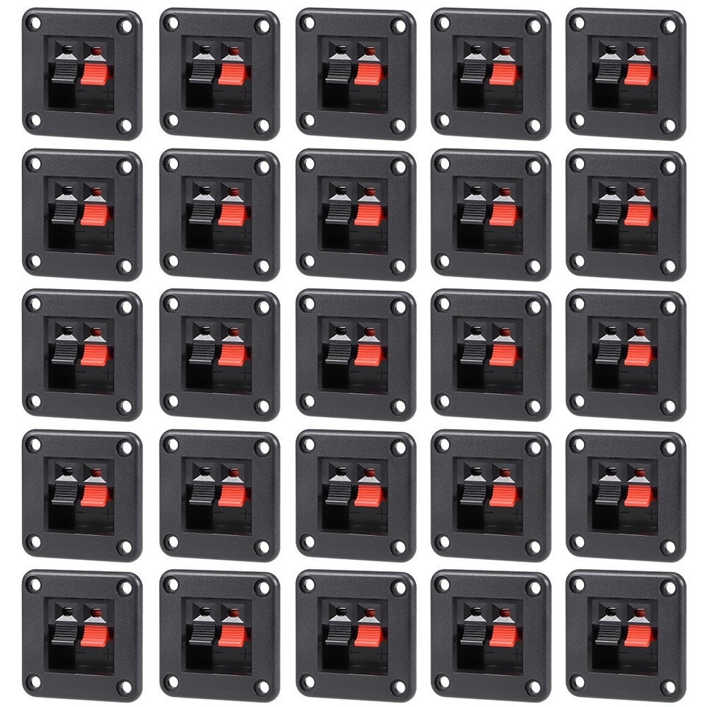 25 Pack 2 Way Jack Socket Spring Push Release Connector Speaker Terminal Block