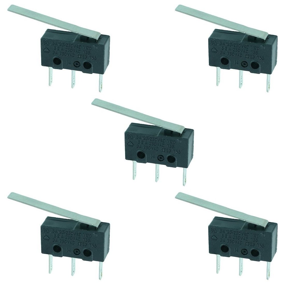 5 x 29mm Lever V4 Microswitch SPDT 5A Micro Switch