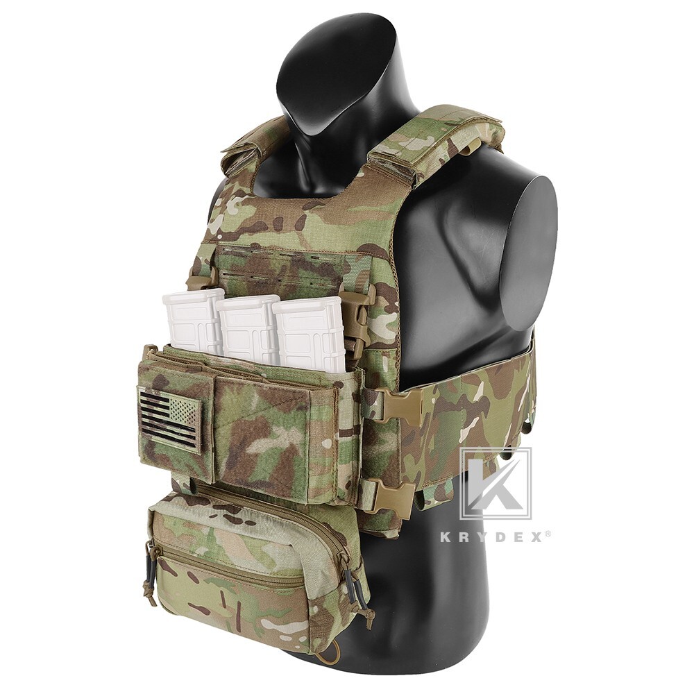 KRYDEX Low Vis Slick Molle Plate Carrier & Tactical Placard Holder & Drop Pouch