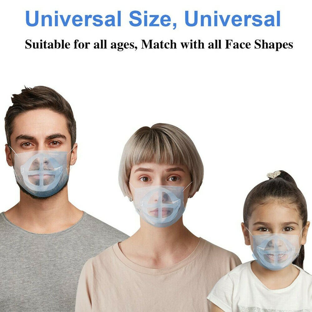 8 PCS 3D Face Mask Bracket & 4 Pcs Double Layer Black Reusable Face Mask