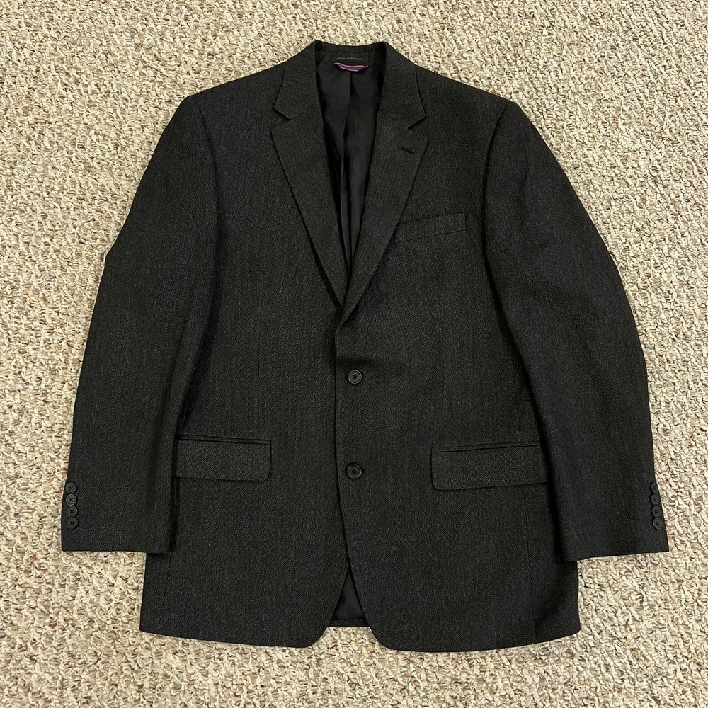 Izod Blazer Mens Rayon Blend Herringbone 42L