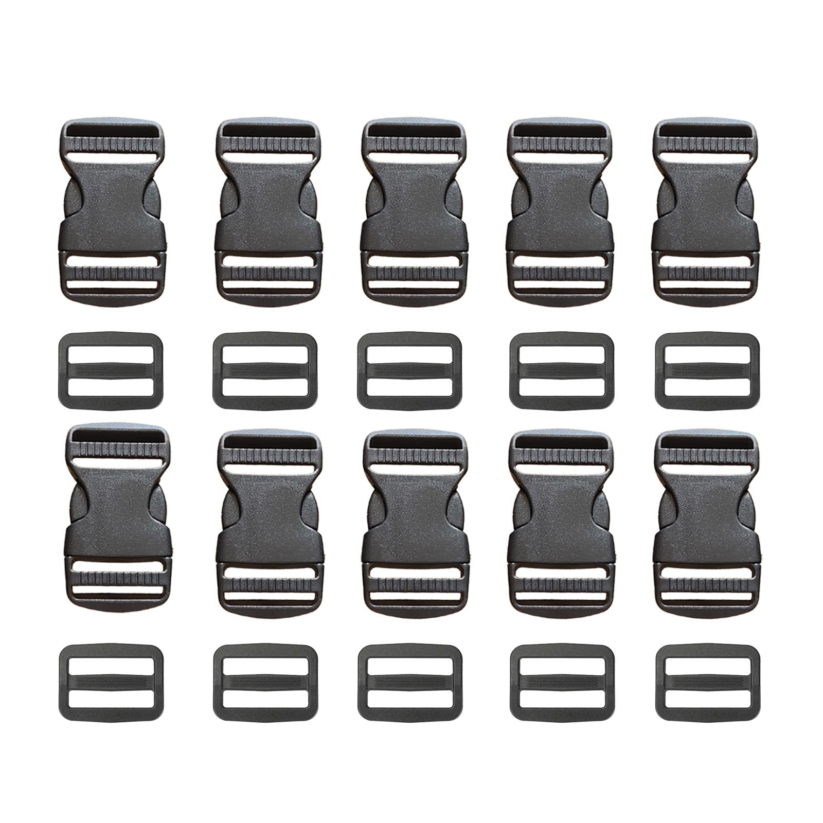 2 Inch/5cm 11 Yards Nylon Webbing Strap w/10 Set Plastic Buckles Side Release