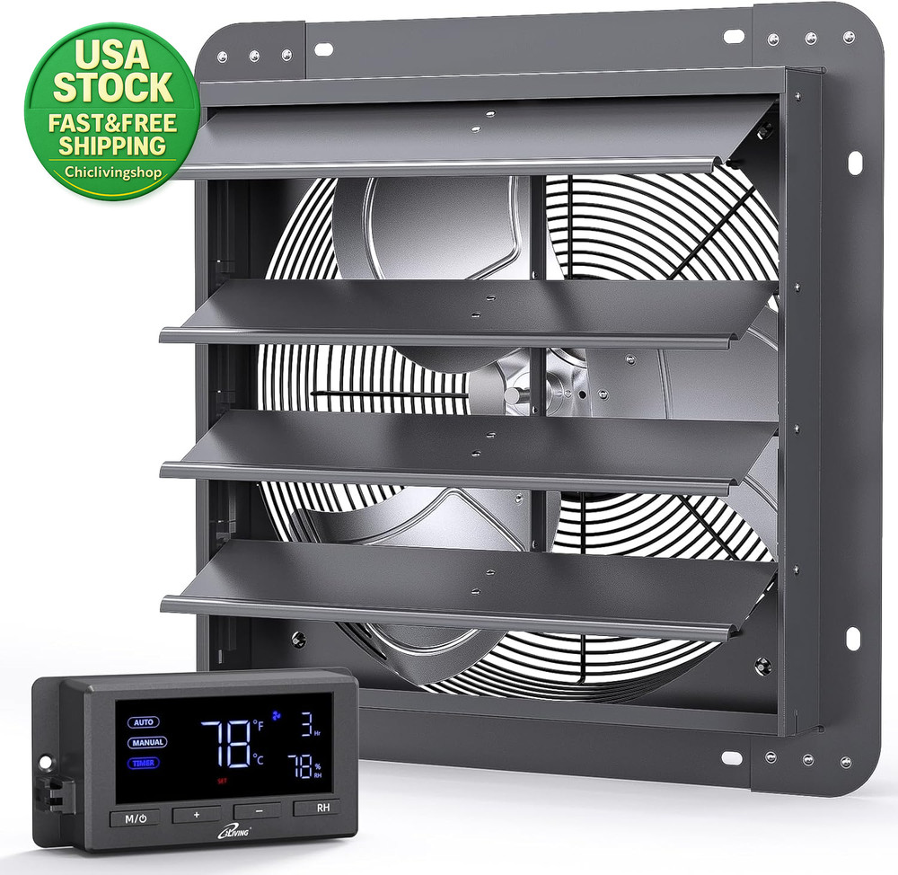 16 Inch Wall Mounted Exhaust Fan Temperature Control Variable Speed