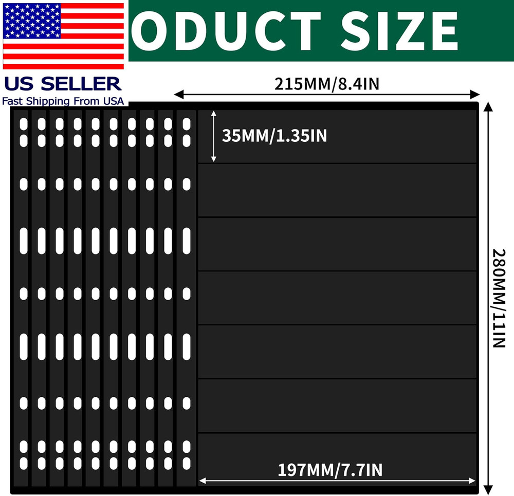 10 Sheets 20 Pages Postage Stamp Album Pages, 7 Pockets 7.7X 1.35In Stamp Collec