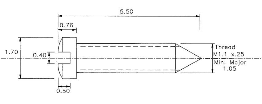 SM115 Nosepad Screw 1.1mm Thread
