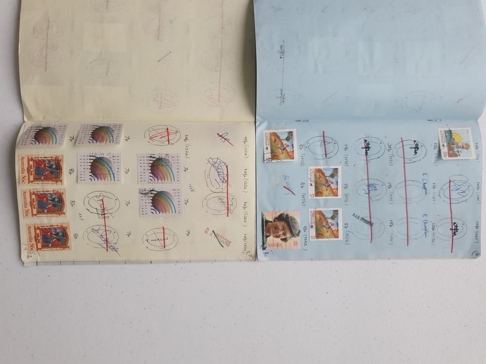 6 Stamp Approval Booklets Containing Austalia Stamps
