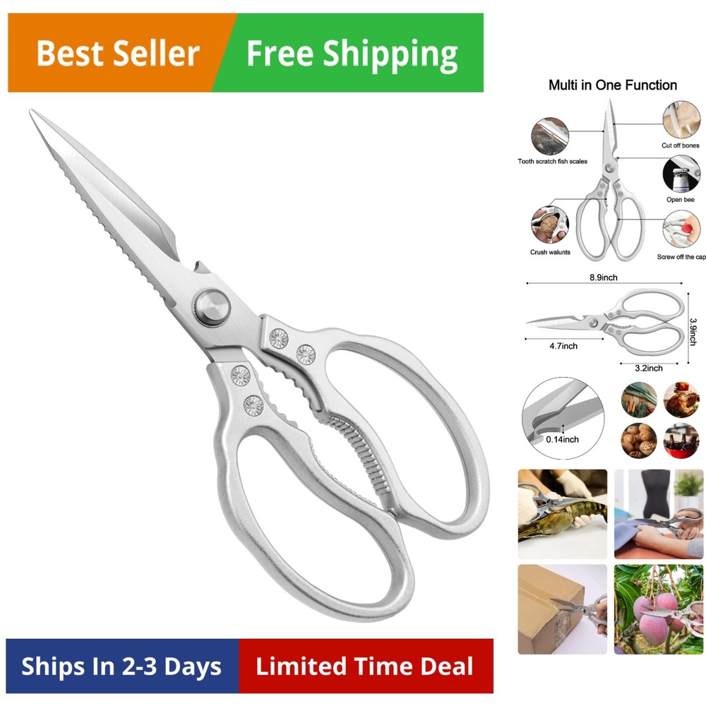Kitchen Scissors, Multi-Purpose Kitchen Shears, Heavy Duty Dishwasher Safe Fo...