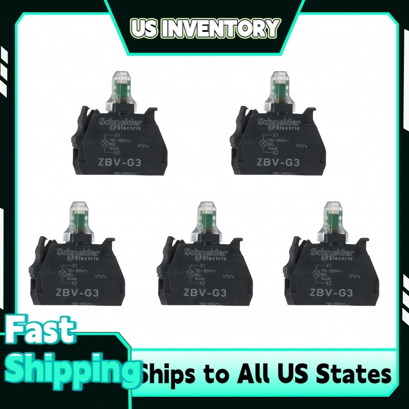 5 PC NEW Schneider ZBVG3/ZBV-G3 LED Telemecanique: Available in US Inventory