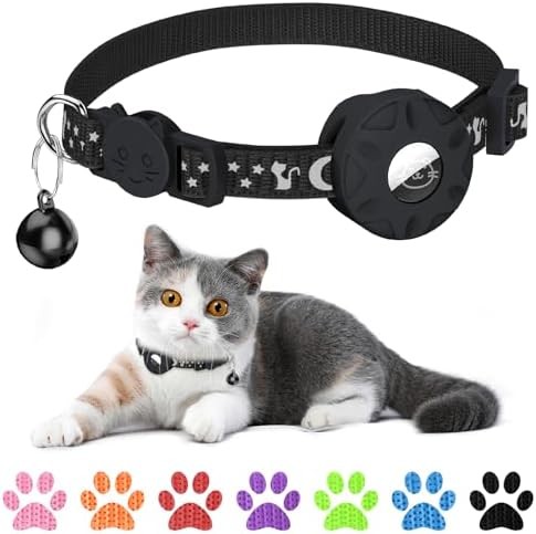 Airtag Cat Collar Breakaway Reflective with Bell