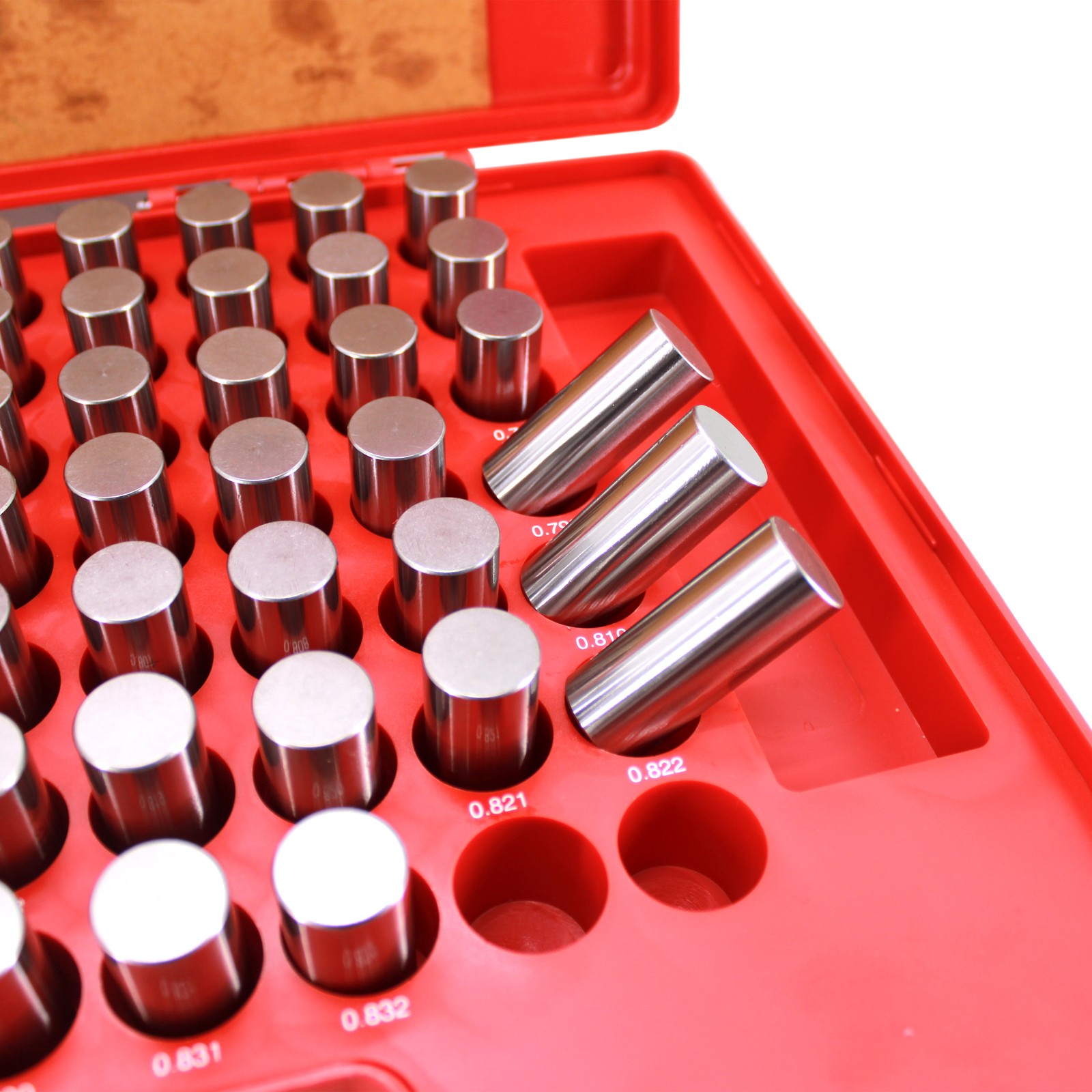 HFS(R) M5 Plus Steel Pin Gage Set with Storage Case 82 PCS 0.751-0.832" Range