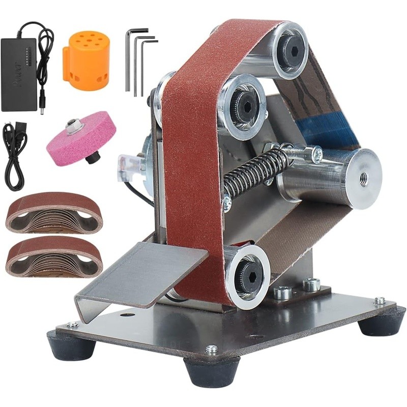 Mini Electric Belt Sander Knife Sharpener 7 Speed Adjustable Polishing Tool Kit
