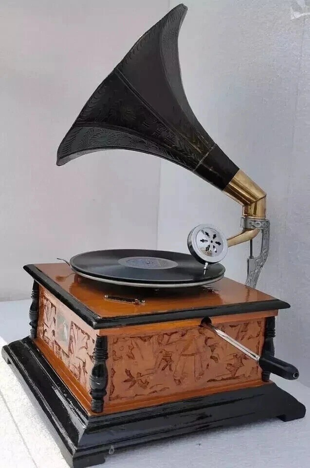 Gramophone | Fully Working Wind-Up Phonograph Record Player | Functional Antique