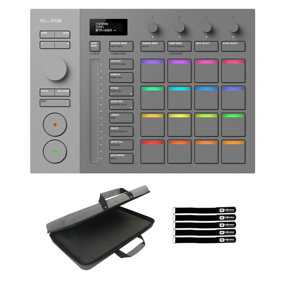 AlphaTheta SLAB Music Production Controller with Case Package