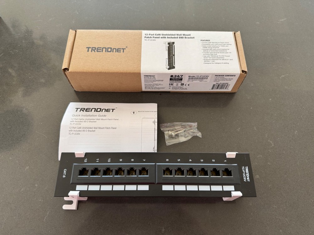 TrendNet TC-P12C6V Cat6 Unshielded Patch Panel