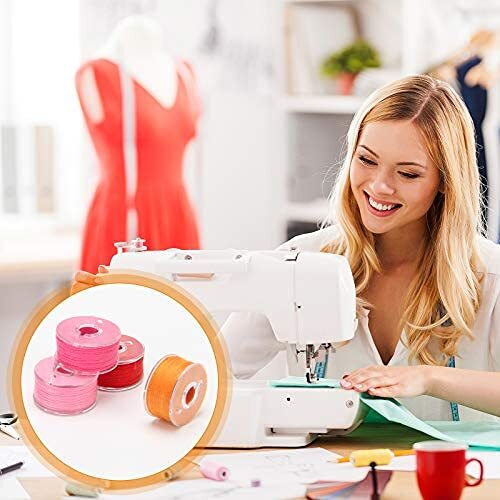 72 Pcs Prewound Thread Bobbins with Bobbin Box for Sewing Machine Embroidery