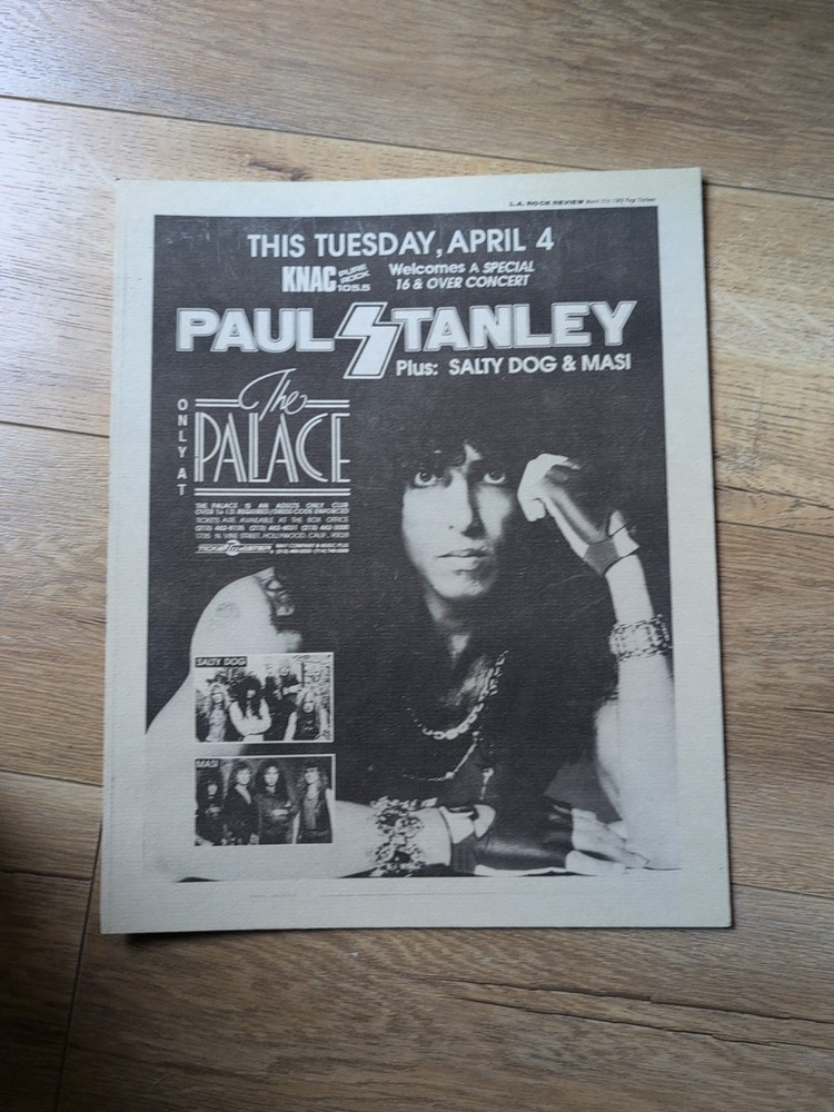 Kiss - Paul Stanley  The Palace Cardboard Advertisement