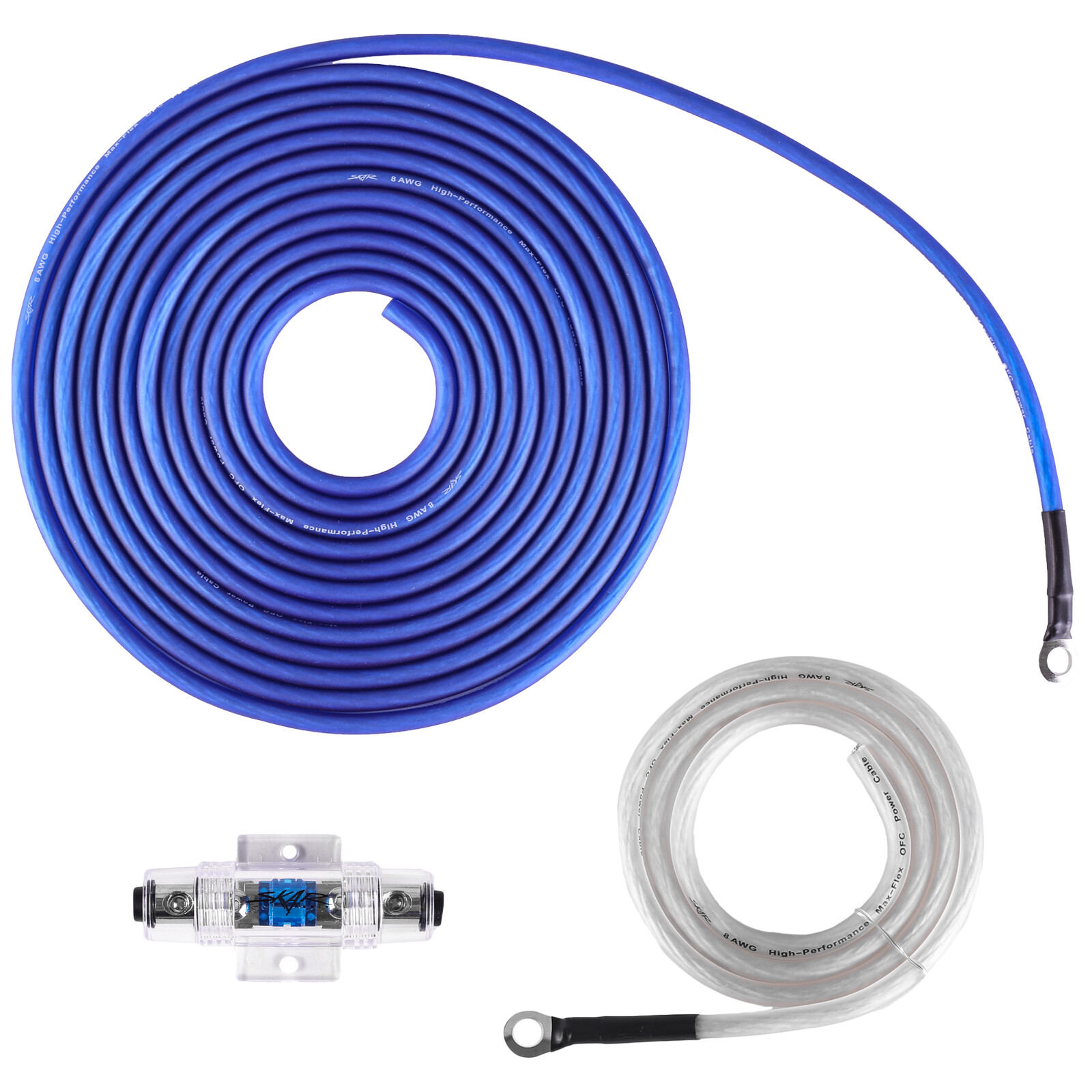 NEW SKAR AUDIO 8 GAUGE 800 WATT OFC AMPLIFIER WIRING KIT W/ RCA (SKAR8MANL-OFC)