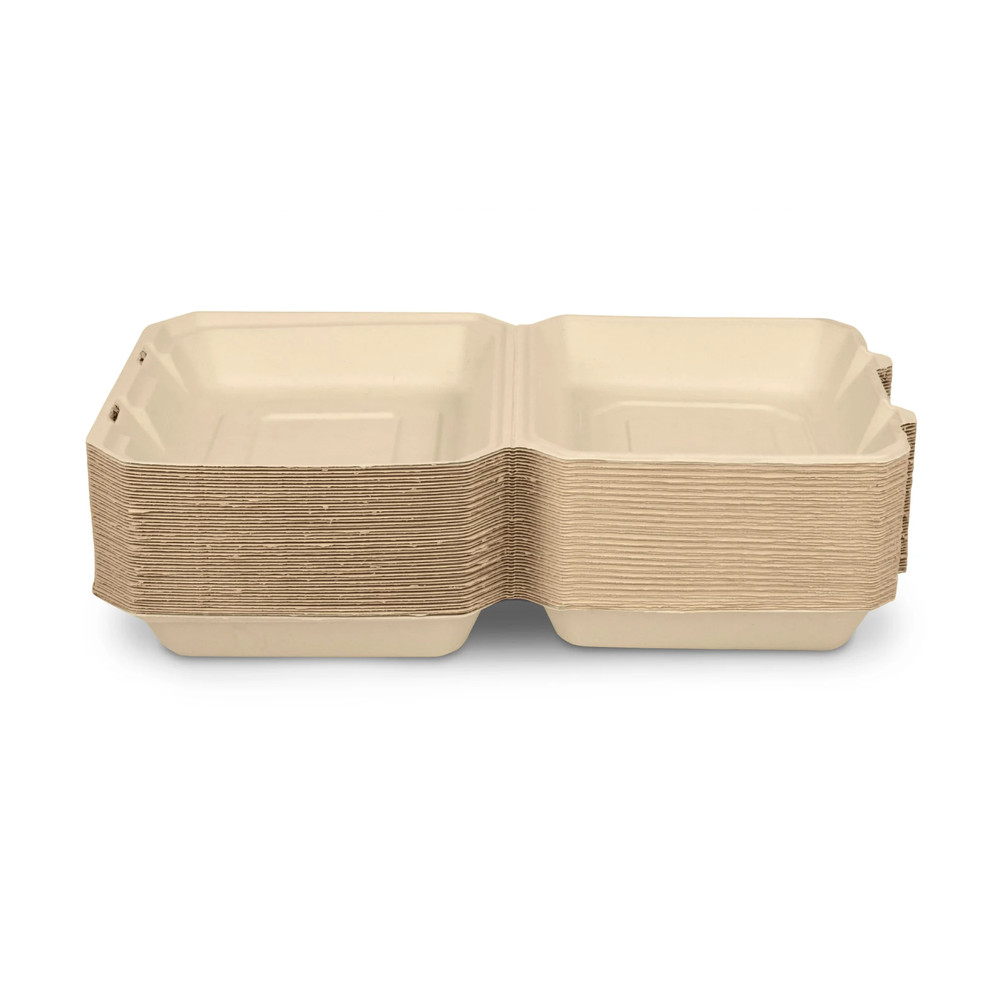 Tellus 8"x8" Compostable Clamshell PFAS FREE- 200 Count